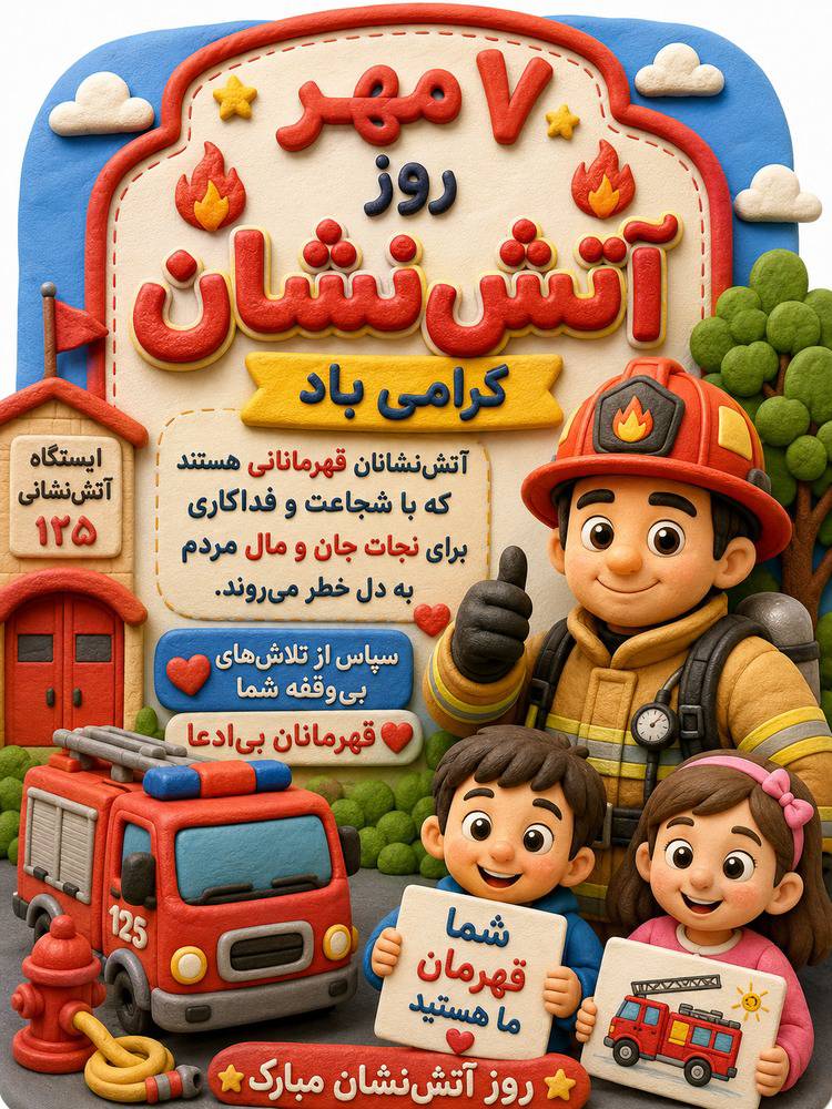7 مهر روز آتش نشانان فداکار گرامی باد
